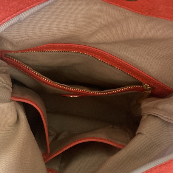 Tory Burch Dena 3-Way Orange Leather Crossbody Bag - Picture 4 of 6